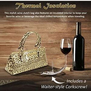 Insulated Wine Clutch Purse With Corkscrew NWT
